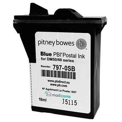 Pitney Bowes DM60 Ink Cartridge - Original SMART BLUE Ink